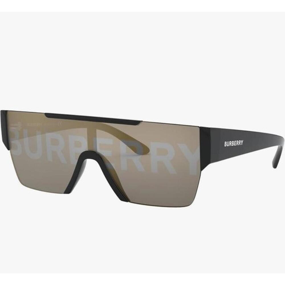 Burberry Black Polarized Sunglasses with Gold Mirror Lens